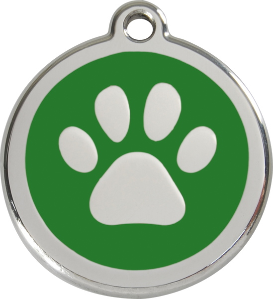 Red Dingo Enamel Dog Tag - Paw Print